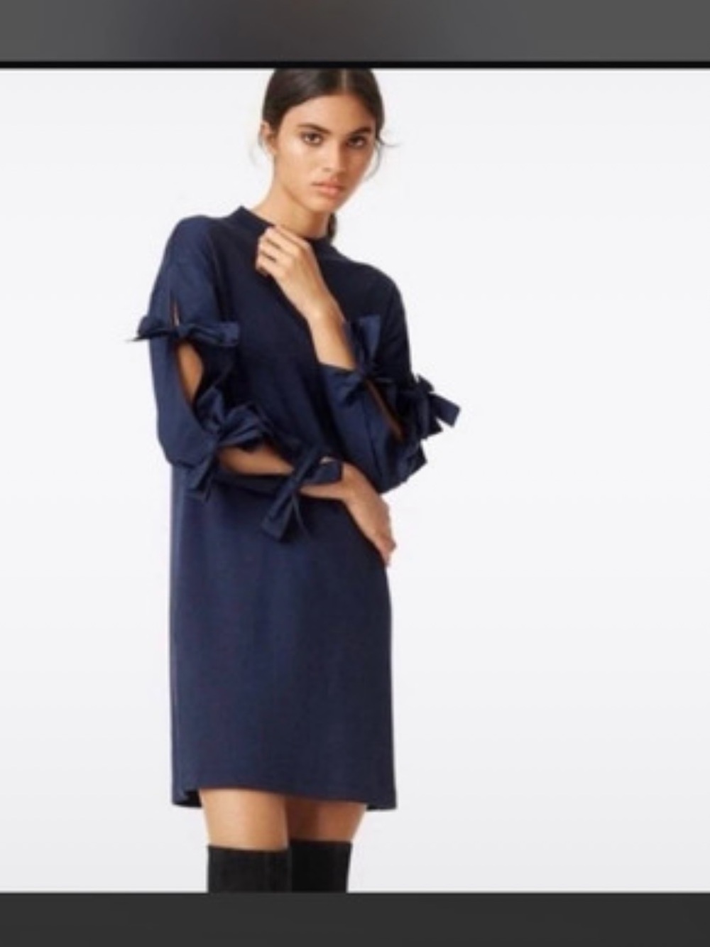 Tory Burch Navy Logo-Tagged Knit Top